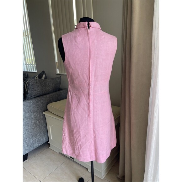 VTG 60’s Craig Pink Dress Sleeveless Draped Collar S - Picture 2 of 10